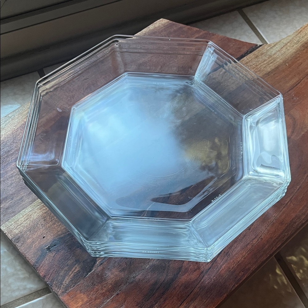 5 Vintage Arcoroc Octime France Glass plates